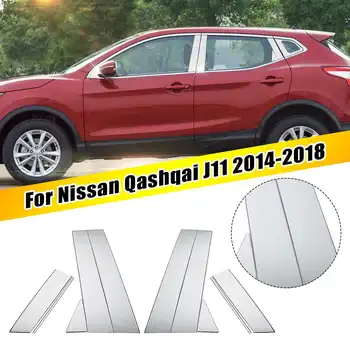 

For Nissan Qashqai J11 2014 2015 2016 2017 2018 2019 Stainless Steel Car Window Pillar Post Cover Moulding Trim Strip Sticker