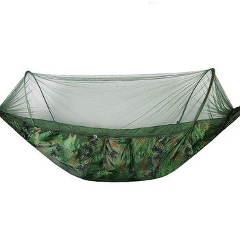 

ABUO-Portable Outdoor Camping Hammock With Mosquito Net Parachute Fabric Hammocks Beds Hanging Swing Sleeping Bed Tree Tent