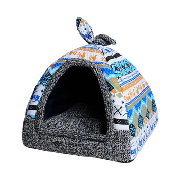 

Pet Washable Dogs House Kennel Nest Small Dog Teddy VIP Yurt Tent Pets Cat Folding Beds & Sofas Warm Breathable Hand Wash Cage