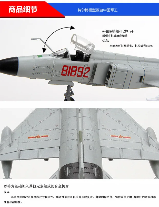 Металл 1: 72 F-8 авиационная модель для создания Второй мировой войны модель самолета солдат сил юбилей