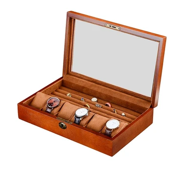 

Wood Watch Display Box Jewelry Ring Storage Organizer with Window Wooden Case Watch Storage Packing Gift Boxes Jewelry Case