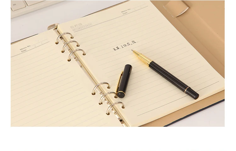 Fashionable Business Loose-leaf Notebook A5 Buckle Face Creative Conference Notepad Free LOGO Customization