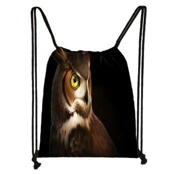 

Custom Owl Drawstring Daypack Kids Satchel Casual Backpack Teenager Storage Bag Women Men 32x38cm*200611-25