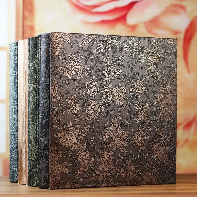 

600 Pockets 6 Inch Interleaf Type Big High Capacity Photo Album PU Leather Photo Albums Handmade DIY Commemorative Family Flower