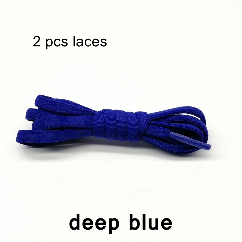 Dark blue 2 Новинка, 1 пара, носки эластичные шнурки без завязок блокировки круглые шнурки для ботинок Пижама для детей и взрослых, быстрые шнурки 100 см - Цвет: Dark blue 2