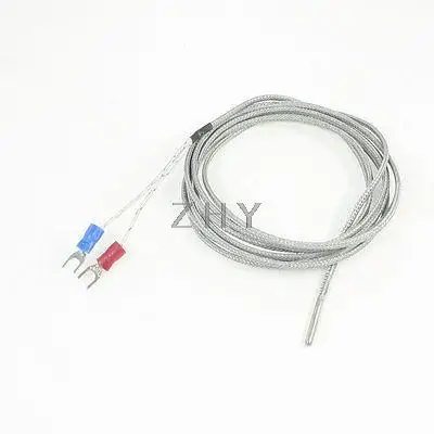 

K Type Nylon Braided 800C Thermocouple Temperature Sensor 2 Meter