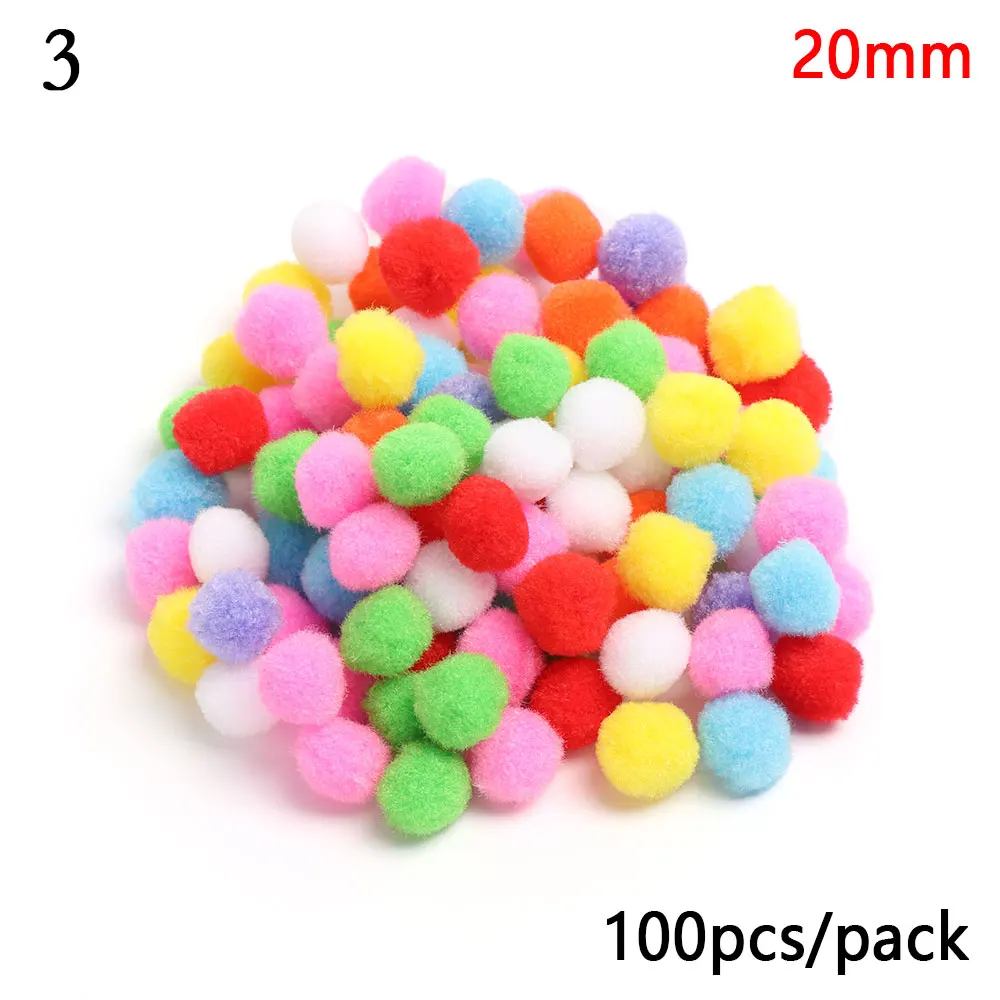 20mm 100 шт. 10/15/20/25/30/40 мм мини юбка-пачка, пышная Нижняя Pom Poms помпонами для детей, куртка для девочек, игрушки "сделай сам" для детей с ободком на голову ручной работы с возможностью креативного самостоятельного выбора между игрушки - Цвет: 20mm