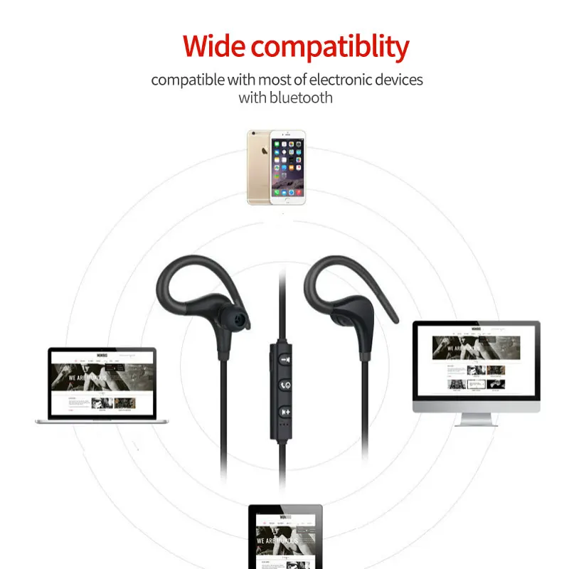 Беспроводные наушники, спортивные, для бега, Bluetooth наушники, свободные руки, бас, стерео, Bluetooth гарнитура с микрофоном для xiaomi, все смартфоны Беспроводные наушники, спортивные, для бега, Bluetooth наушники, свободные руки, бас, стерео, Bluetooth гарнитура с микрофоном для xiaomi, все смартфоны