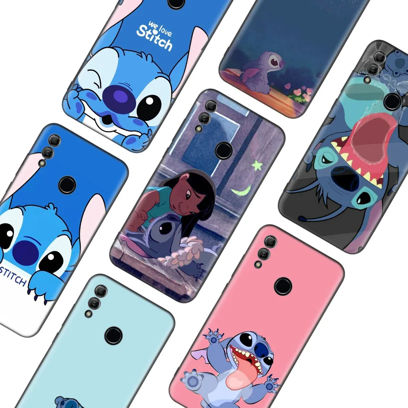 Lilo Stitch Black Cover Phone Case for Huawei Y9 Y5 Y6 Y7 Honor 10 9 Lite 9X 8X 8S 8A 7S 7A 10i 20i V20 Coque Capa