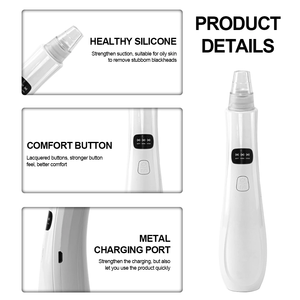 Ultrasonic Skin Scrubber Deep Pore Cleaning Blackhead Remover Vacuum Electric Facial Massager Eye Beauty Device Face Lifting 3