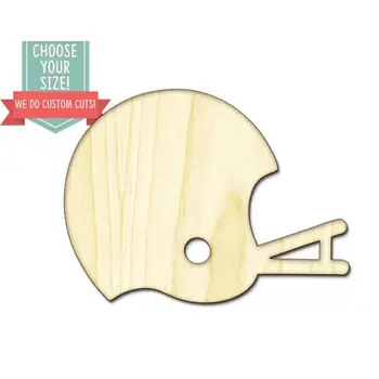 

10 pieces Football Helmet Custom Size Laser Cut Wooden Art Craft Supplies Wall Hanging Decor Wedding Nursery Sports Game DCS0692