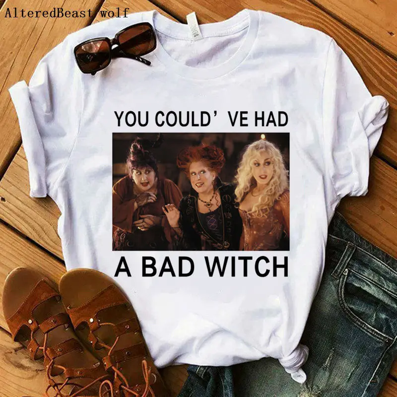 

YOU COULD'VE HAD A BAD WITCH Hocus Pocus witch printed t-shirt summer horror women vogue halloween female short sleeve femme tee