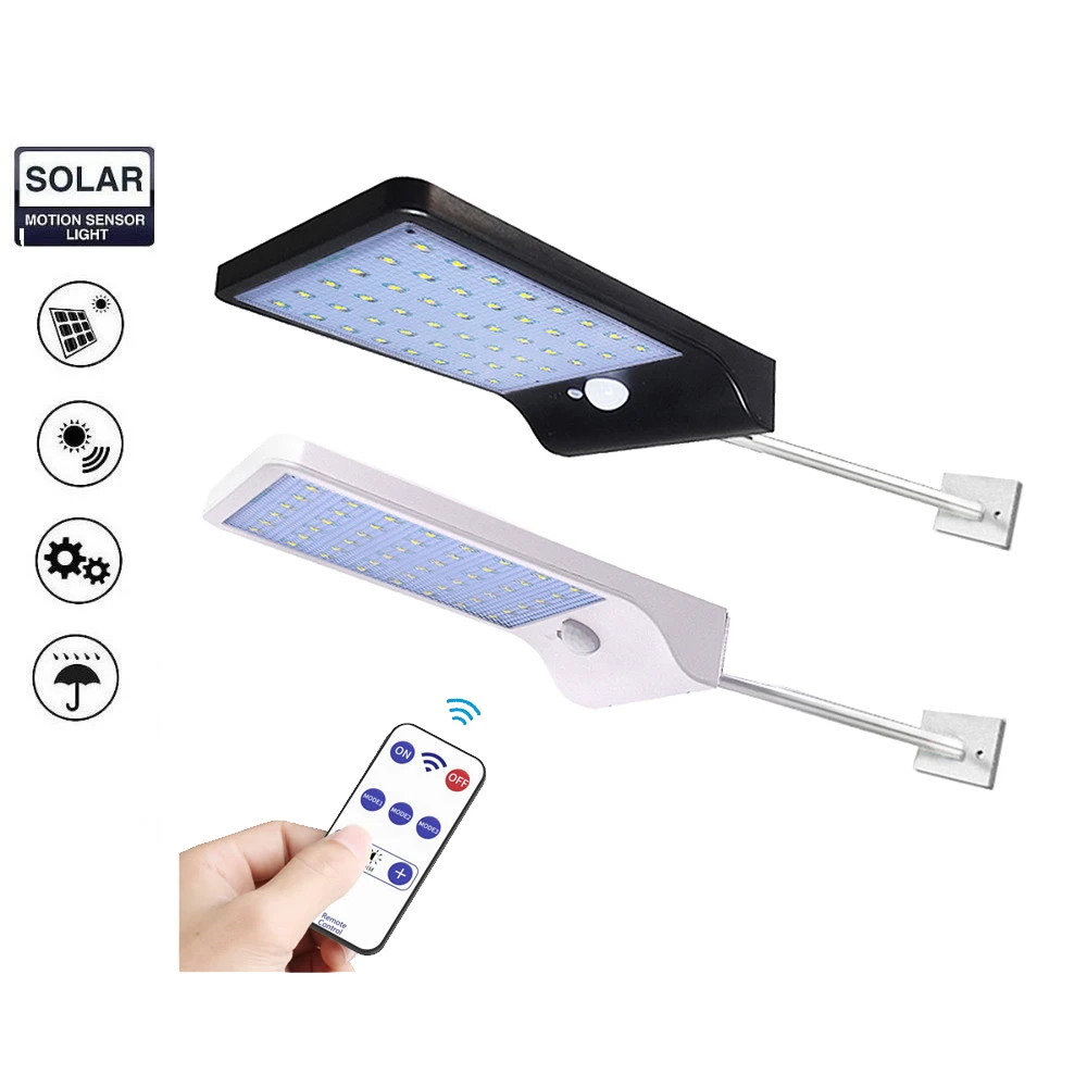 

36/48 LED Solar Powered Wall Light PIR Motion Sensor Street Light 3 Modes 7 Color Outdoor IP65 Waterproof Lamp for Pathway Ga