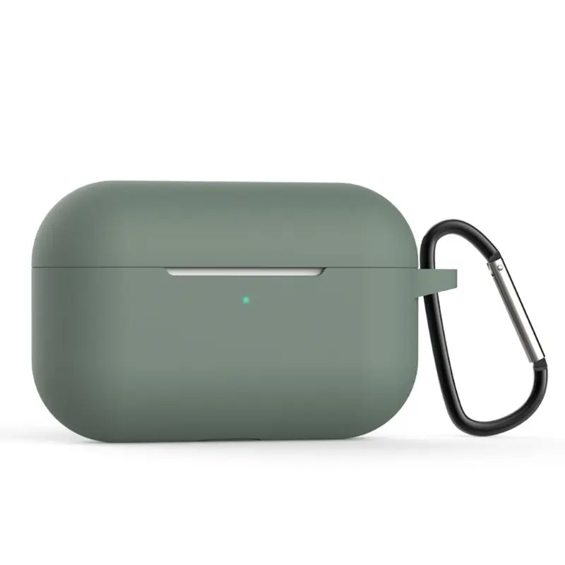 

Ultra Thin Silicone Case Protective Cover Shell with Carabiner for Airpods Pro