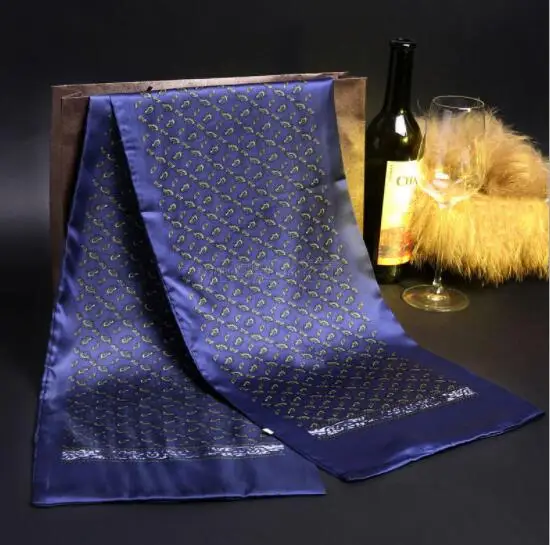 Шарф мужской шелковый 25x158 см длинный 100% чистый шелк |