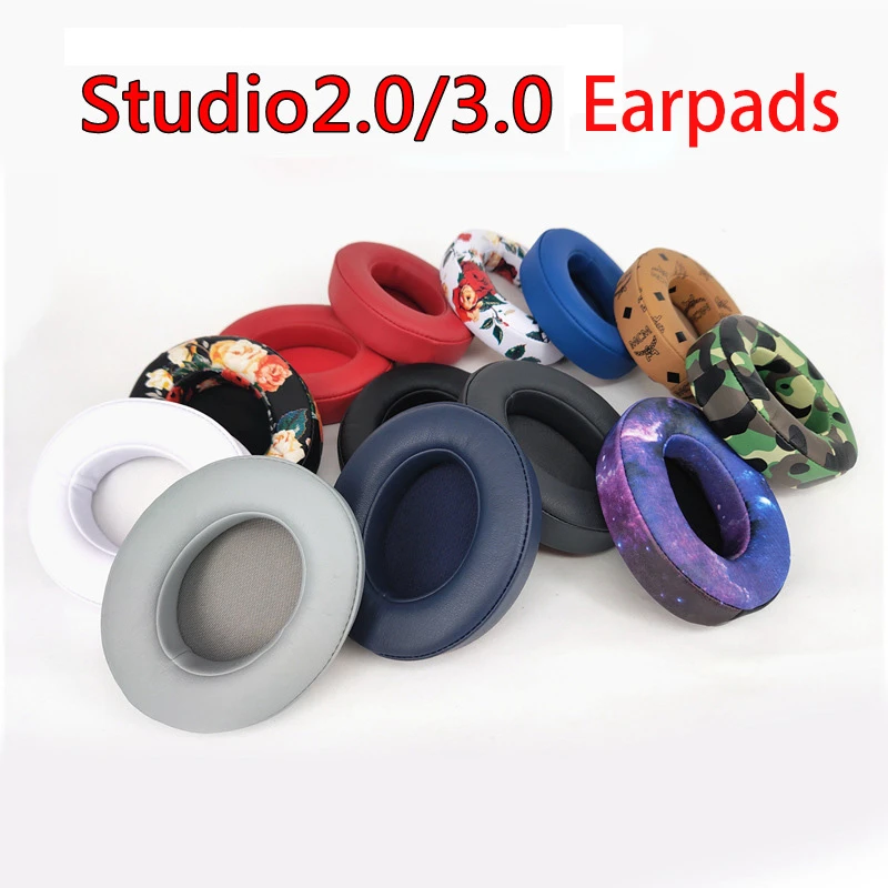 Replacement Ear Pads for Studio 2.0 Studio 3 Wired/Wireless Over Ear Headphones High Quality Earpads Sponge leather earmuffs best workout headphones