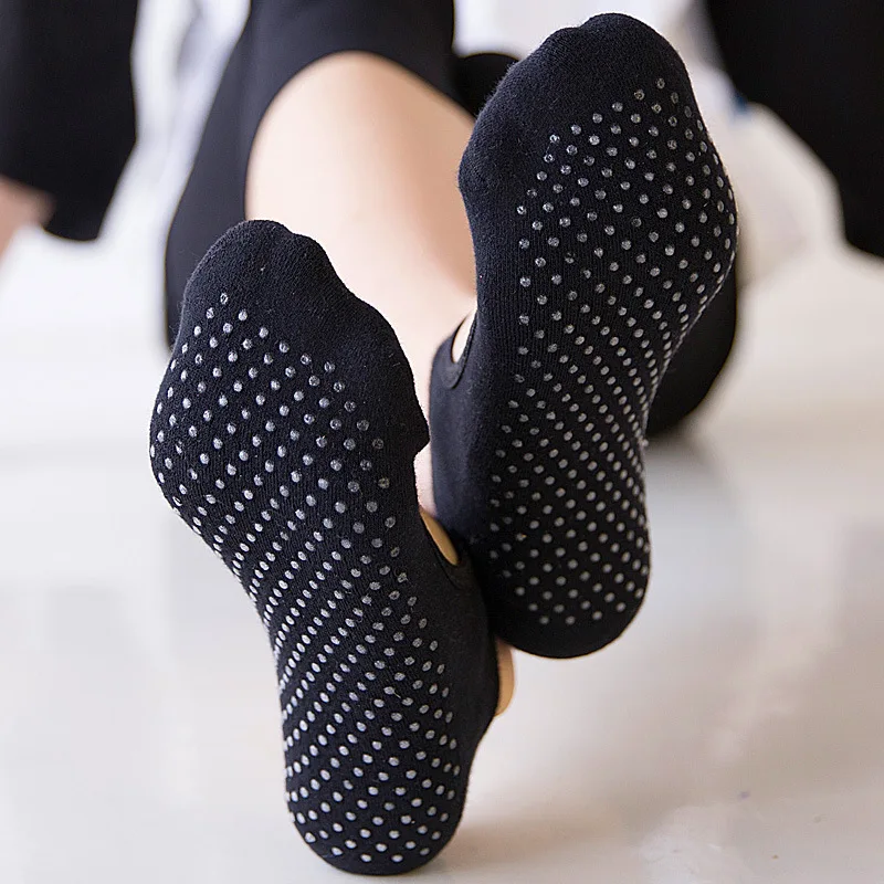 Ladies Pilates Socks Non-Slip Breathable Backless Yoga Ankle Bare Instep Ballet Sports Socks Fitness Gym yoga socks