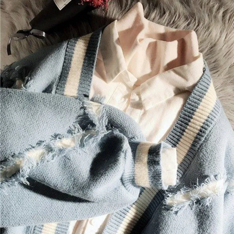 Plus Size Knitted Cardigan Women Winter Warm Coats Clothes Loose Big Pockets Female Sweater Korean Fashion Pull Femme