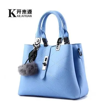 Женские сумки из натуральной кожи новые тканевая сумка через плечо Женская Классическая Стильная Милая сумка на плечо - Цвет: Небесно-голубой
