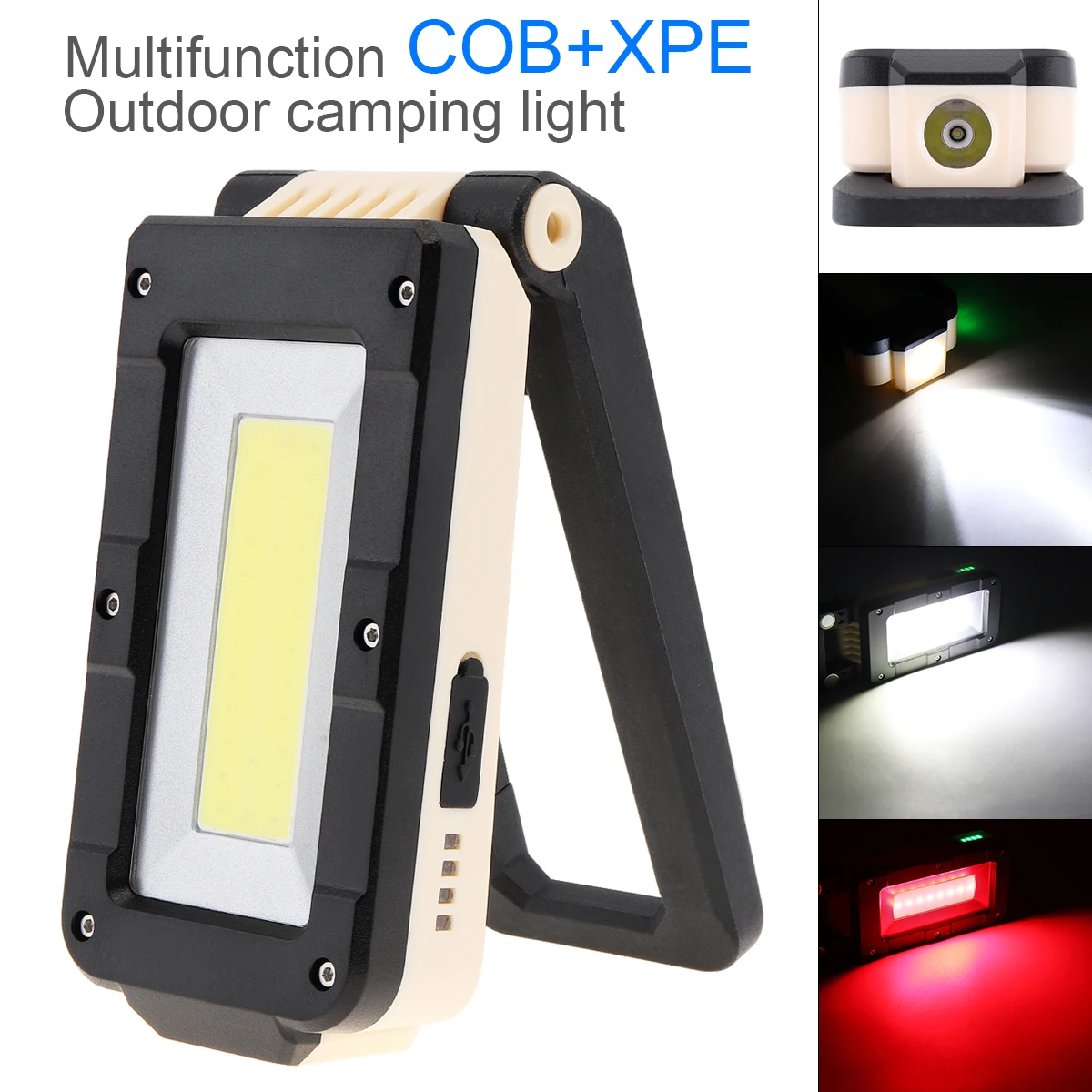 

12.6CM XPE+COB LED Folding Rechargeable Portable Lamp Working Spotlights Tent Light with Magnetic Hook Camping Hiking Emergency