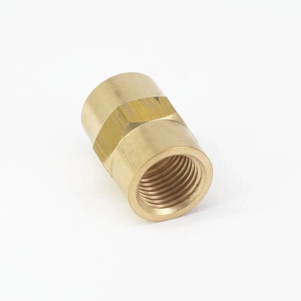 Xucus 1/4 BSPT x 1/4 NPT Female Hex Nipple Reducer Brass Pipe Fitting Connector Adapter Water Gas Fuel Max Pressure 229 PSI 