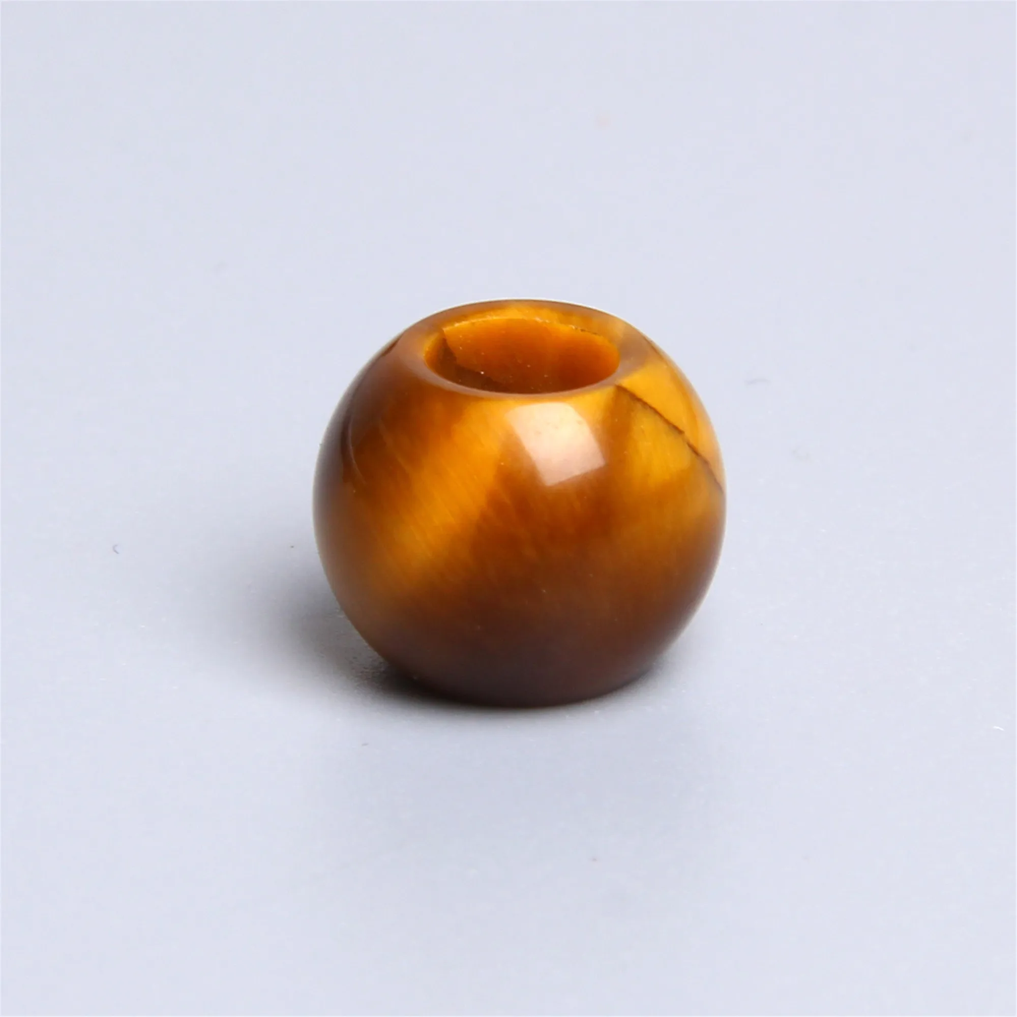 4. tiger eye 10 шт./партия натуральные большие дырочки, каменные бусы из драгоценных камней, шар, бусы украшение кулон для изготовления ювелирных изделий, браслет, ожерелье, серьги, отверстие 5 мм - Цвет: 4. tiger eye