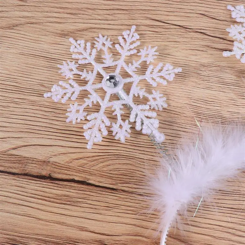 Белый Рождественский декоративный ободок очаровательные резинки для волос милые снежинки обручи для волос Детские снежинки головные уборы вечерние украшения