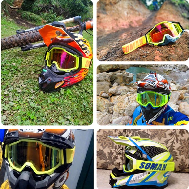 motocross helmet with goggles