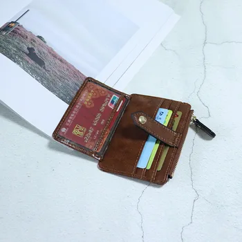 

LISM New short wallet ladies card bag zipper bag student square coin purse ladies mini wallet portable coin purse