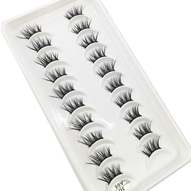 Eyelash Extensions Fake Eyelashes Eyelash Extension Lashes Eyelash Makeup Tools 10 Pairs Crisscross Half Eye Lashes Natural False Eyelashes Handmade Faux 3D Mink Lashes