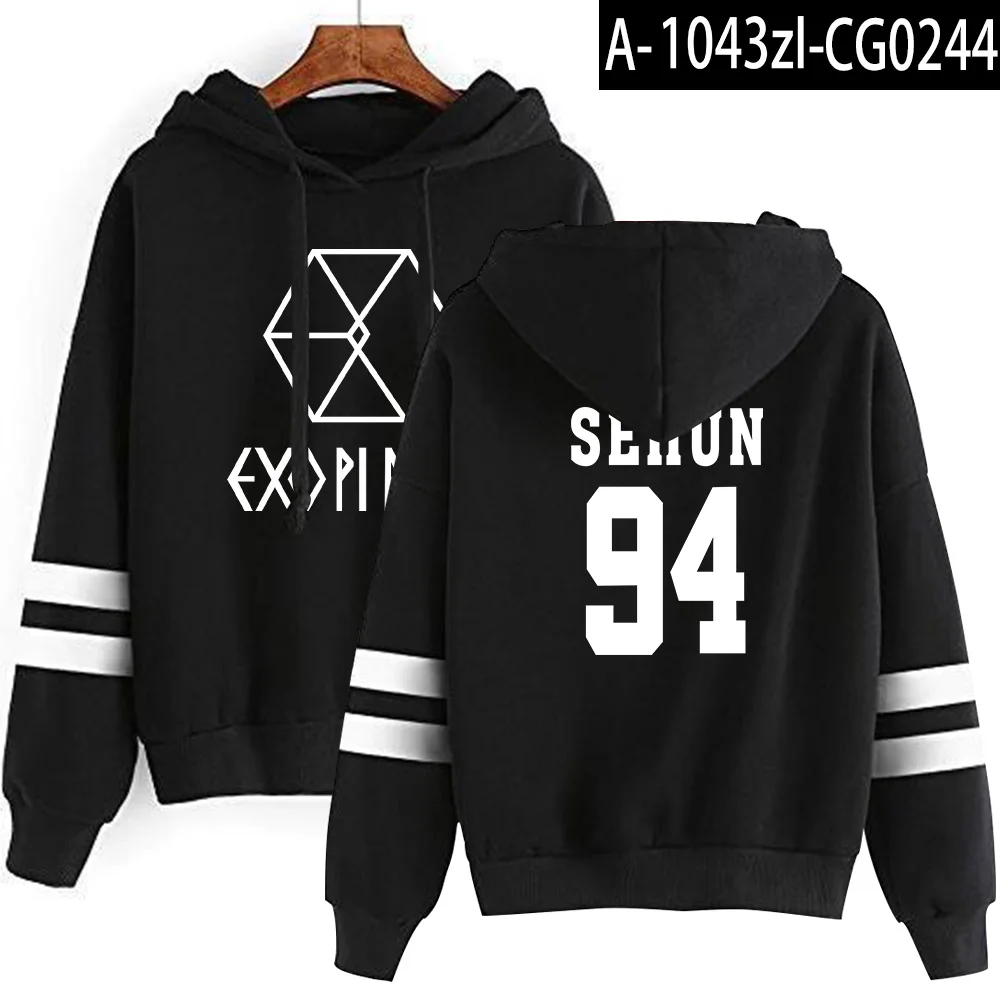 EXO толстовка с капюшоном корейский эксклюзивный стиль толстовки с длинными рукавами женская модная повседневная зимняя теплая Кепка, толстовка S-2XL - Цвет: 6