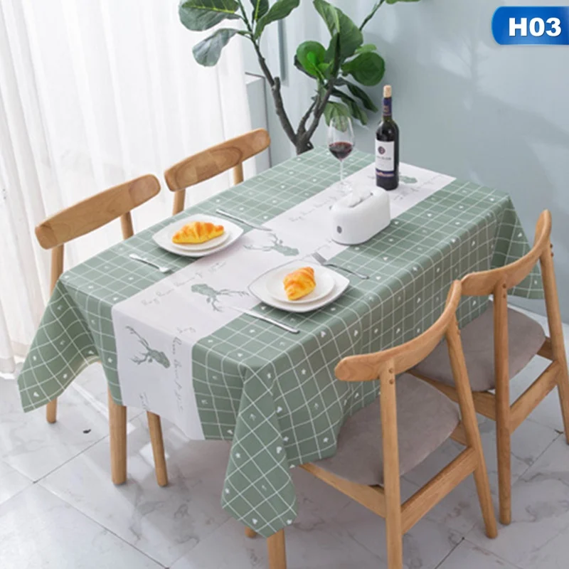 

2020 Waterproof Tablecloth Plaid Print Dining Table Cover Home Decoration Cute Cartoon Table Cloth For Christmas Party