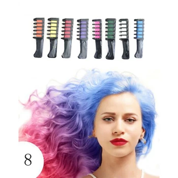 

8Pcs/Set Disposable Hair Dye Combs Hair Dye Color Cream Hair Multicolor Chalk Powder with Comb Crayons Hair Dyeing Tool