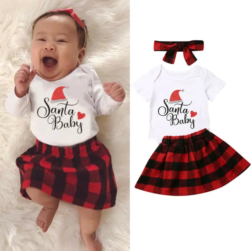 UK My First Christmas Clothes Infant Baby Girl Clothes Tops Romper