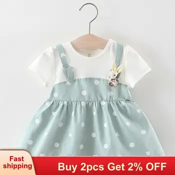 

Mayfair Cabin Baby Dress Summer New Girls 0-2 Years Baby Girl Dress Children's Cotton Bow Striped Cartoon Kids Princess Dresses