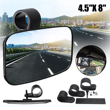 

Universal Center Adjustable Mirror Clear Rear View Mirror For ATV UTV Off Road Shatter-Proof Tempered Glass Brackets 1pcs