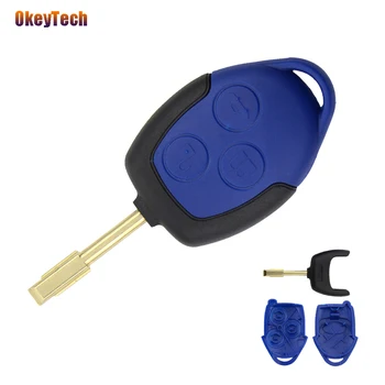 

OkeyTech Remote Car Key Shell For Ford Focus Transit Mondeo Connect Replacement Key Cover Case 3 Buttons Fob Blank Uncut Blade