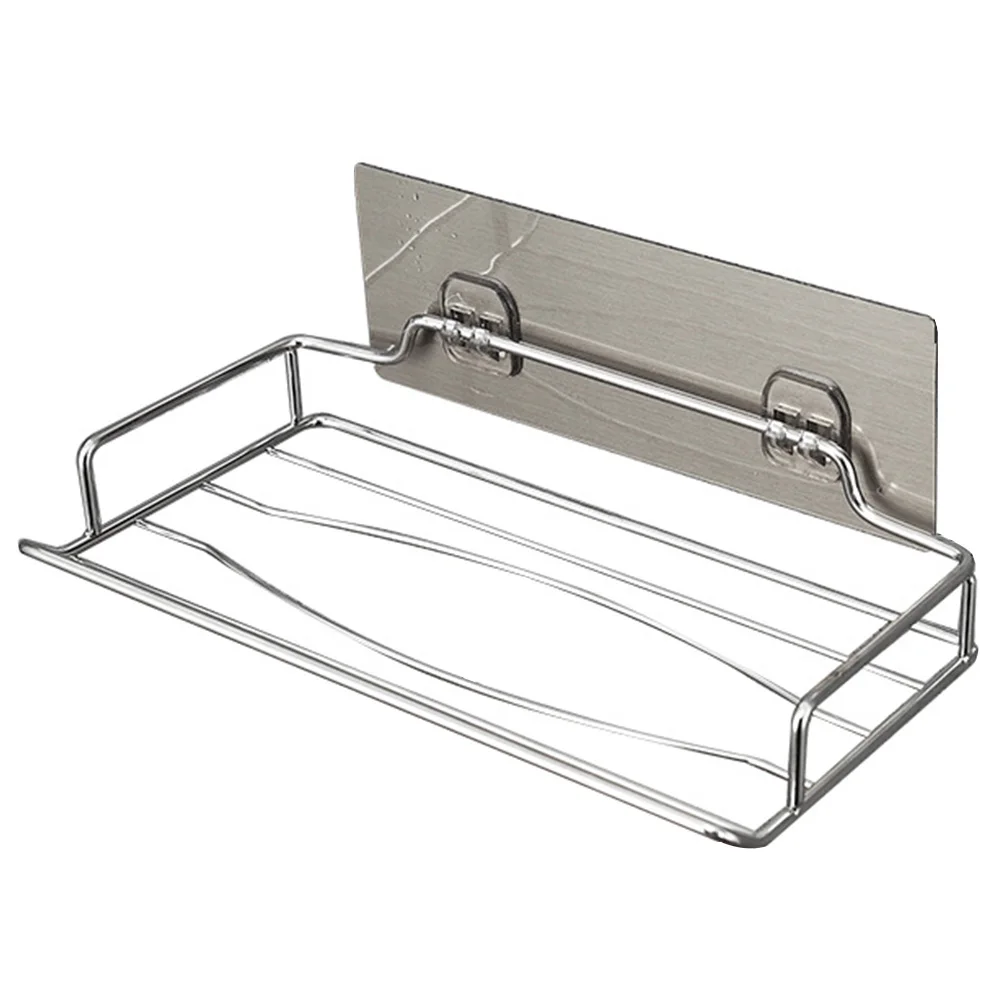 

Stainless Steel Storage Rack Home Soap Rack Tissue Holder Durable Bathing Supplies Tray Paper Towel Holder Wall Mount Hook