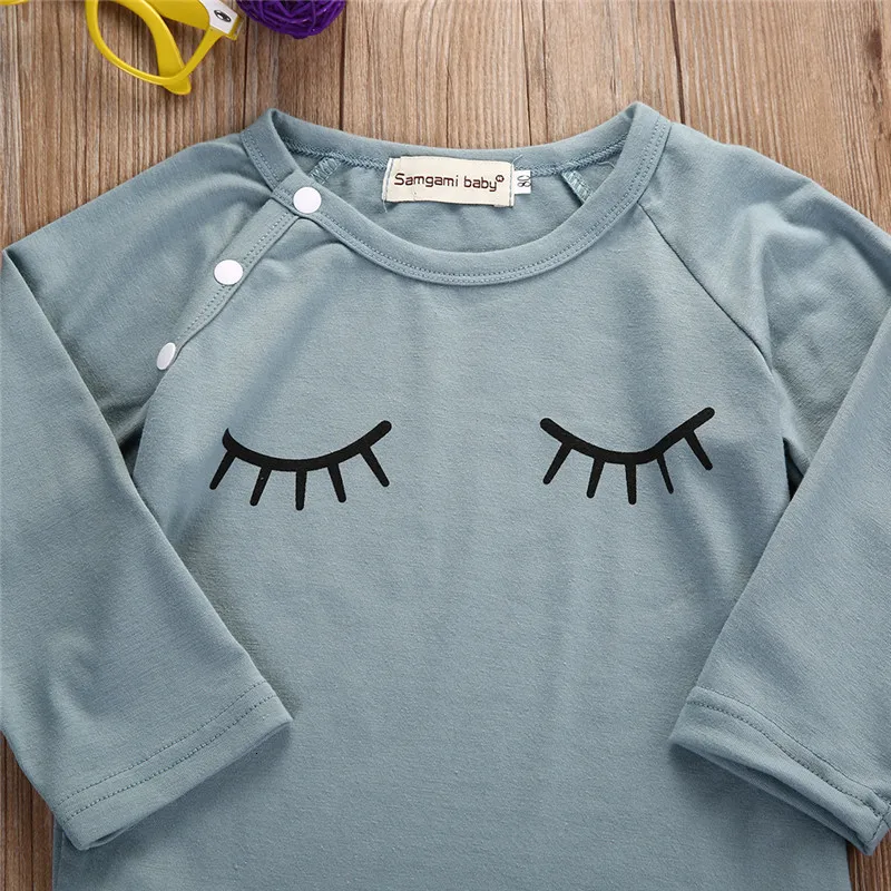 Осенне-зимний милый комплект одежды для маленьких девочек, хлопковая футболка с длинными рукавами Топы+ штаны, комплект одежды для новорожденных