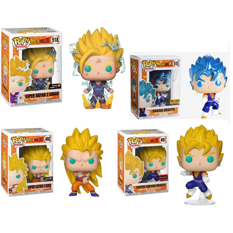 Funko POP Dragon Ball z Super Saiyan3 VEGITO GOKU виниловые фигурки игрушки-модели Подарочные
