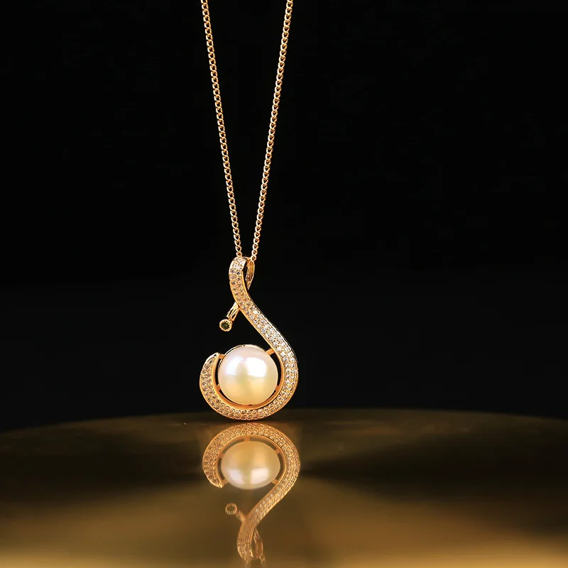 

Simple S Shape Freshwater Pearl Women Pendant Necklace Choker Micro Zirconia Neck Chains Jewelry for Wedding Girls Gifts XL006