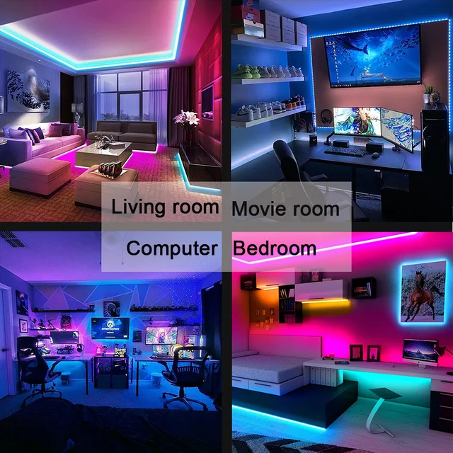 Bande lumineuse LED Bluetooth 5050 SMD 5V USB RGB, ruban de lampe Flexible, Diode de télévision de bureau auto-adhésive 6 Bande lumineuse LED Bluetooth 5050 SMD 5V USB RGB, ruban de lampe Flexible, Diode de télévision de bureau auto-adhésive 6