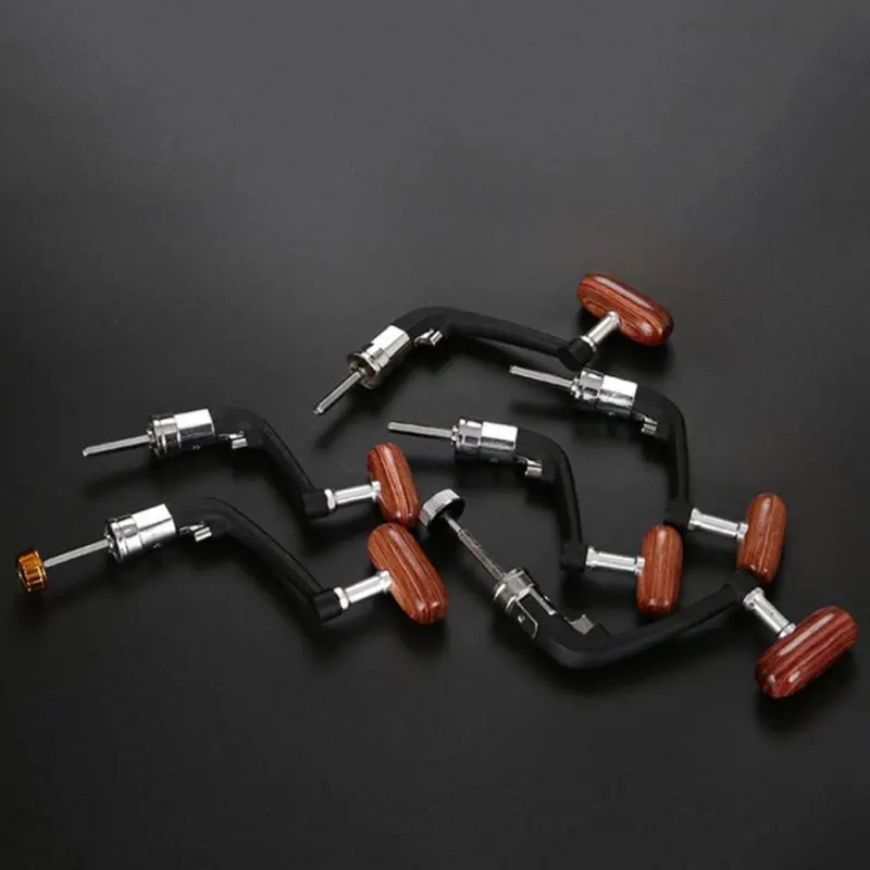 

Practical Universal Fishing Reel Handle Durable Metal Plastic Wood Spinning Wheel Folding Rocker Arm Grip Replacement Accessory