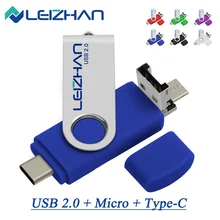 OTG 3 IN 1 USB Flash Drives 128/64/32/16/8/4 GB, USB 2.0 + Type-C + Micro,ไดรฟ์ปากกาความเร็วสูงสำหรับแท็บเล็ตโทรศัพท์(China)