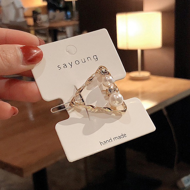 Fashion Pearls Hollow Star Love Heart Metal Hair Clips Crystal Rhinestones Star Hairpins for Women Korea Hair Accessories