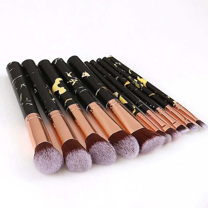 10pcs Unicorn Makeup Brush Set Marble Handle Foundation Blending Powder Eyeshadow Brushes Cosmetic Beauty Pincel de maquilla