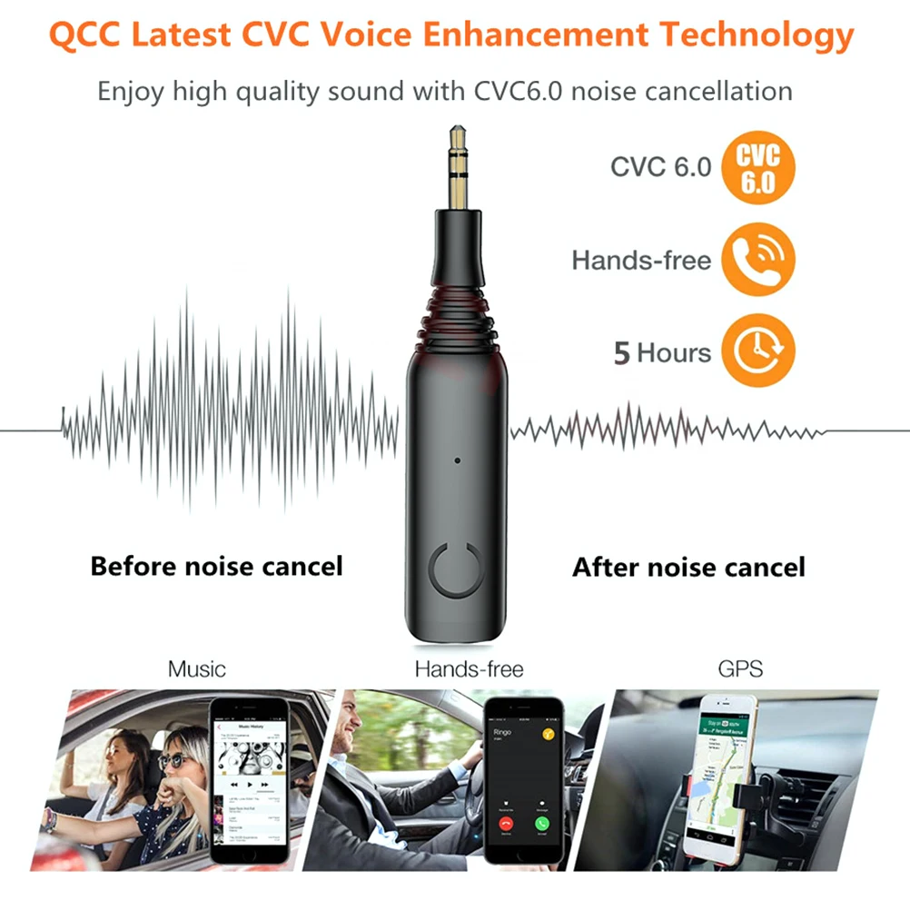 Bluetooth аудио приемник APTX LL 3,5 мм AUX Jack беспроводной адаптер микрофон Громкая связь Вызов Bluetooth 5,0 автомобильный аудио приемник