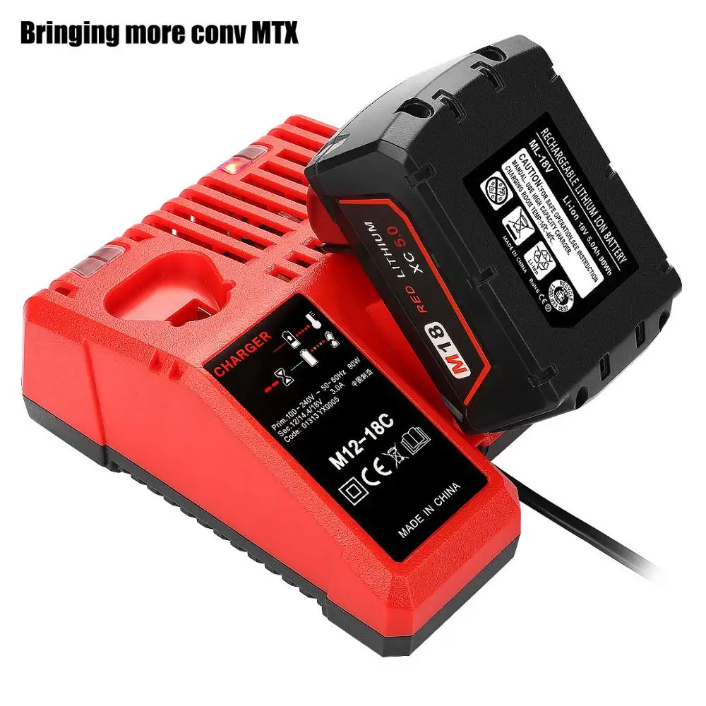 Для Milwaukee 10 8 V 12V 18V M12 M18 48 11 24xx серии литий ионный аккумулятор N12 18C зарядное