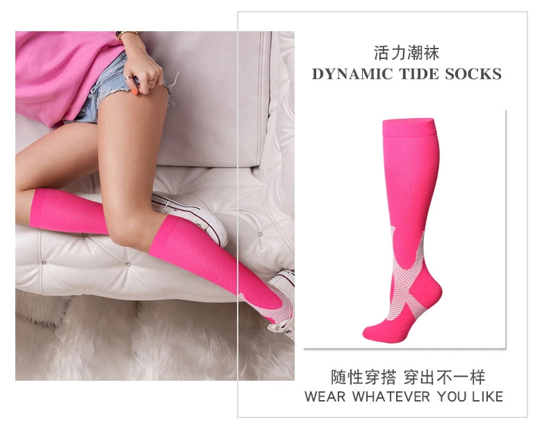 New Brand Men Women Compression Socks Fit For Sports Travel Flight Golf Rugby socks For Anti Fatigue Pain Relief High Stockings