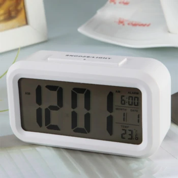

LED Thermometer Digital Alarm Clock Electronic Light Sensor Luminous Clock